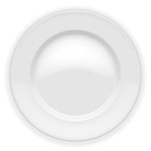 Realistic white Plate isolated on white. Vector Illustration. EPS10 opacity